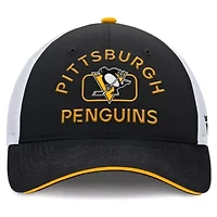 NHL Fanatics Black/White Pittsburgh Penguins Authentic Pro Rink Trucker Hat