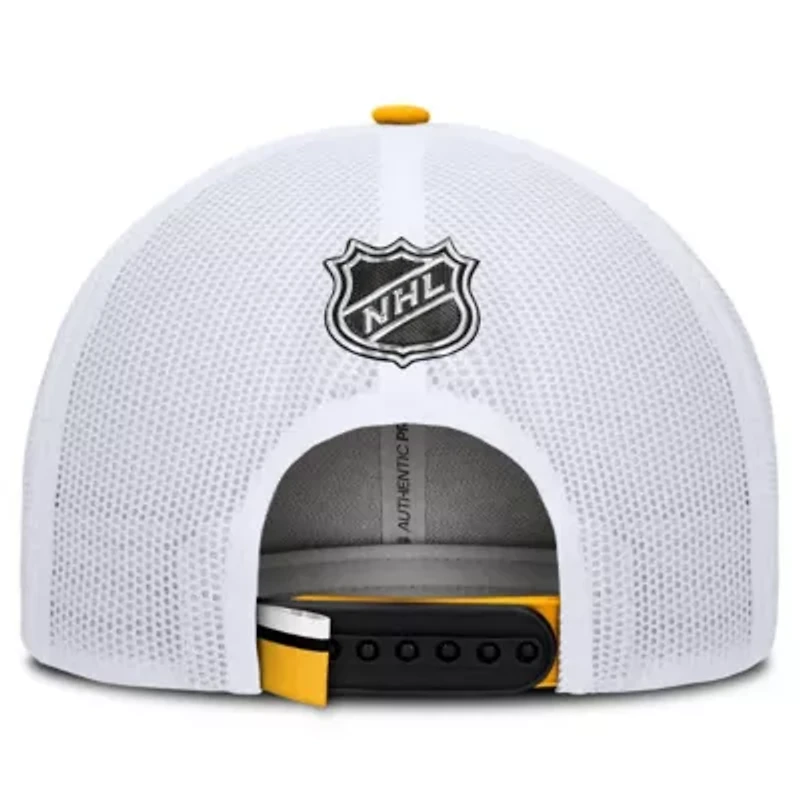 NHL Fanatics Black/White Pittsburgh Penguins Authentic Pro Rink Trucker Hat