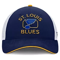 NHL Fanatics Navy/White St. Louis Blues Authentic Pro Rink Trucker Hat