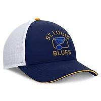 NHL Fanatics Navy/White St. Louis Blues Authentic Pro Rink Trucker Hat