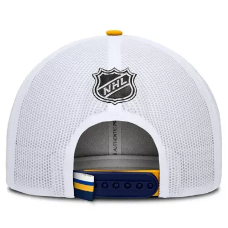 NHL Fanatics Navy/White St. Louis Blues Authentic Pro Rink Trucker Hat