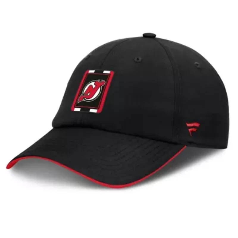 NHL Fanatics Black/Red New Jersey Devils Authentic Pro Ripstop Adjustable Hat