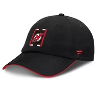 NHL Fanatics Black/Red New Jersey Devils Authentic Pro Ripstop Adjustable Hat