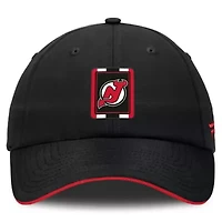 NHL Fanatics Black/Red New Jersey Devils Authentic Pro Ripstop Adjustable Hat
