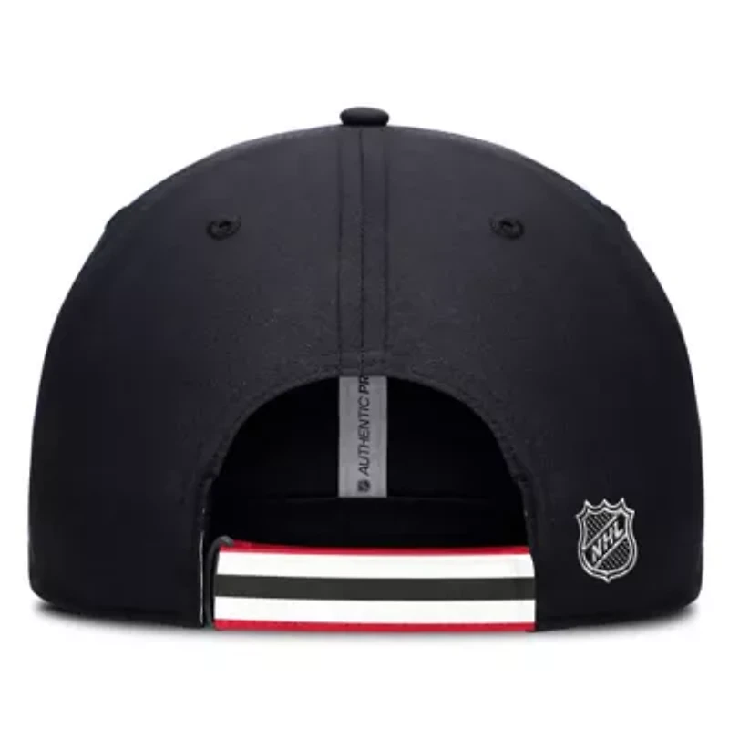 NHL Fanatics Black/Red New Jersey Devils Authentic Pro Ripstop Adjustable Hat