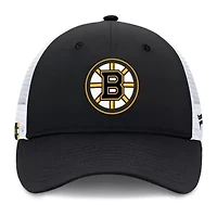 NHL Fanatics Black/White Authentic Pro Simple Rink Trucker Adjustable Hat