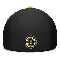 NHL Fanatics Black/Gold Authentic Pro Rink Team Code Flex Hat