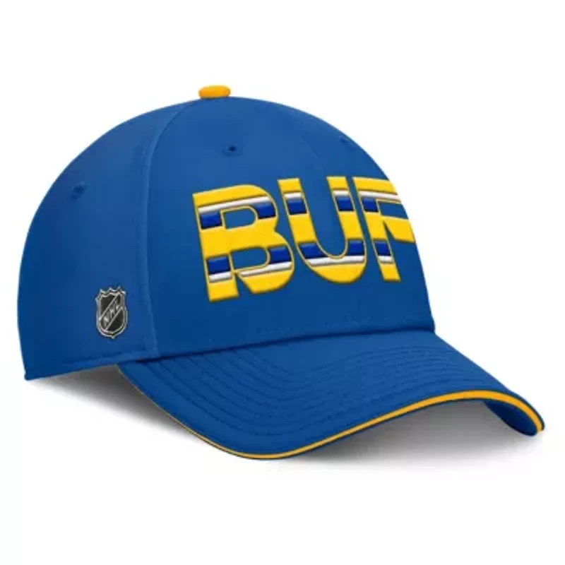 NHL Fanatics Royal/Gold Buffalo Sabres Authentic Pro Rink Team Code Flex Hat