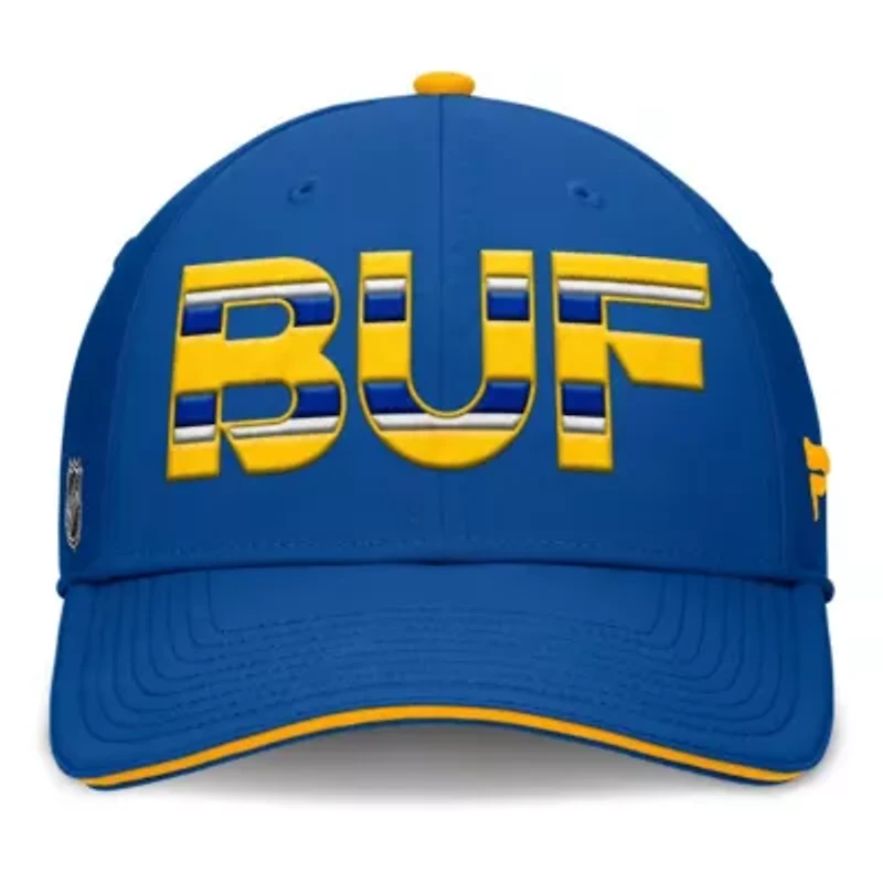 NHL Fanatics Royal/Gold Buffalo Sabres Authentic Pro Rink Team Code Flex Hat