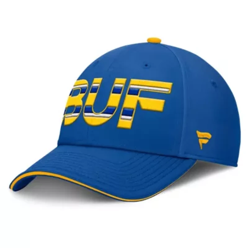 NHL Fanatics Royal/Gold Buffalo Sabres Authentic Pro Rink Team Code Flex Hat