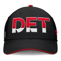 NHL Fanatics Black/Red Detroit Wings Authentic Pro Rink Team Code Flex Hat