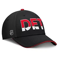 NHL Fanatics Black/Red Detroit Wings Authentic Pro Rink Team Code Flex Hat