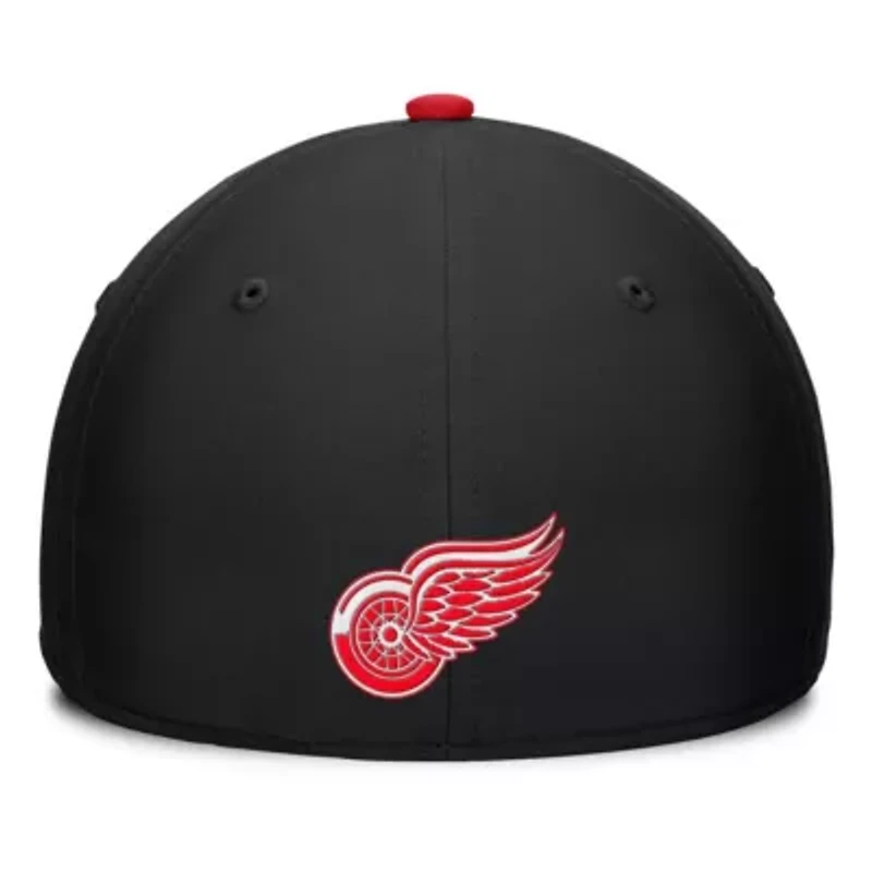NHL Fanatics Black/Red Detroit Wings Authentic Pro Rink Team Code Flex Hat