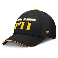 NHL Fanatics Black/Gold Pittsburgh Penguins Authentic Pro Rink Team Code Flex Hat