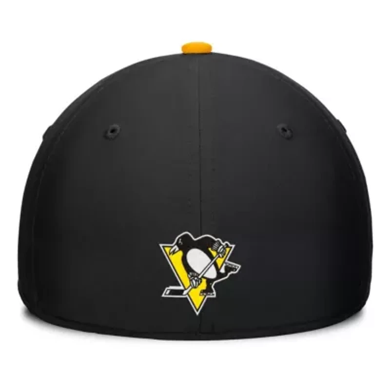 NHL Fanatics Black/Gold Pittsburgh Penguins Authentic Pro Rink Team Code Flex Hat