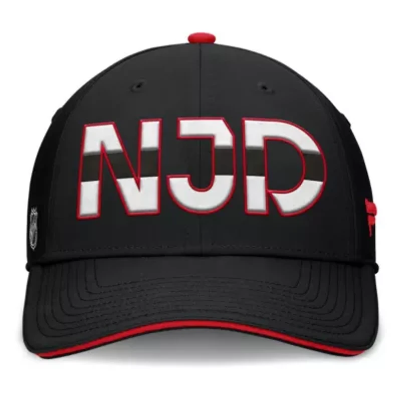 NHL Fanatics Black/Red New Jersey Devils Authentic Pro Rink Team Code Flex Hat