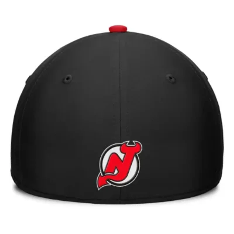 NHL Fanatics Black/Red New Jersey Devils Authentic Pro Rink Team Code Flex Hat