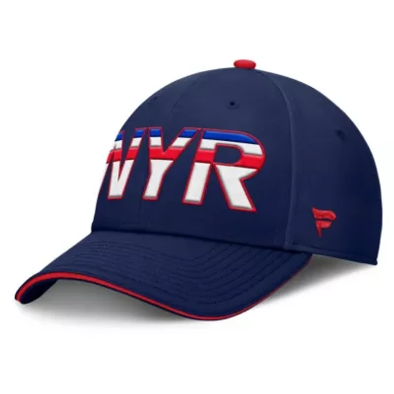 NHL Fanatics Navy/Red New York Rangers Authentic Pro Rink Team Code Flex Hat