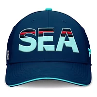 NHL Fanatics Deep Sea Blue/Light Seattle Kraken Authentic Pro Rink Team Code Flex Hat