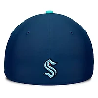 NHL Fanatics Deep Sea Blue/Light Seattle Kraken Authentic Pro Rink Team Code Flex Hat