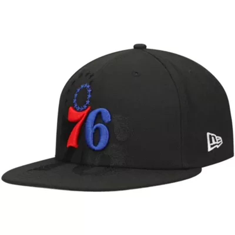 NBA Philadelphia 76ers Blackout Shadow Logo 59FIFTY Fitted Hat