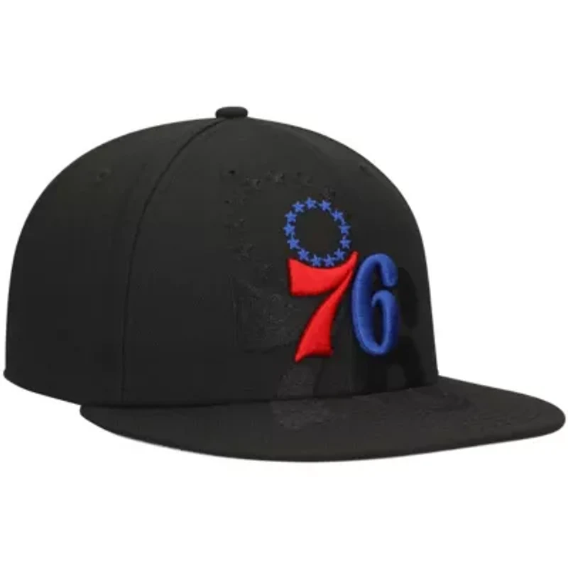 NBA Philadelphia 76ers Blackout Shadow Logo 59FIFTY Fitted Hat