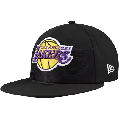 NBA Los Angeles Lakers Blackout Shadow Logo 59FIFTY Fitted Hat