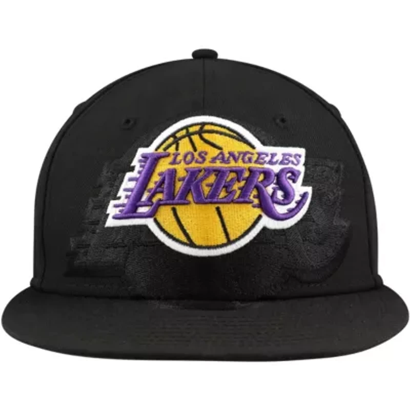 NBA Los Angeles Lakers Blackout Shadow Logo 59FIFTY Fitted Hat