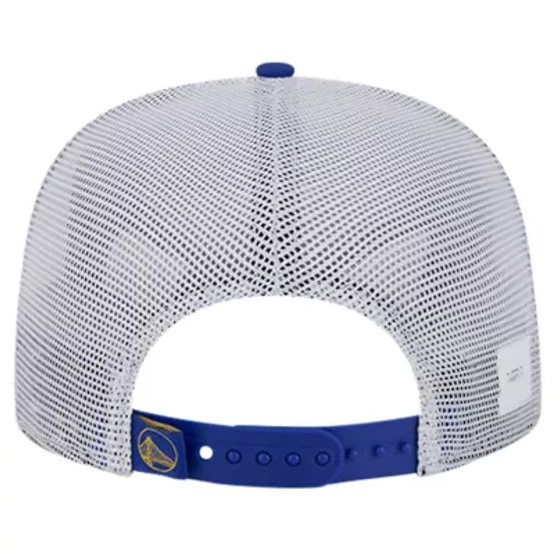 NBA Golden State Warriors Puff Print Team Code A-Frame 9FIFTY Trucker Snapback Hat