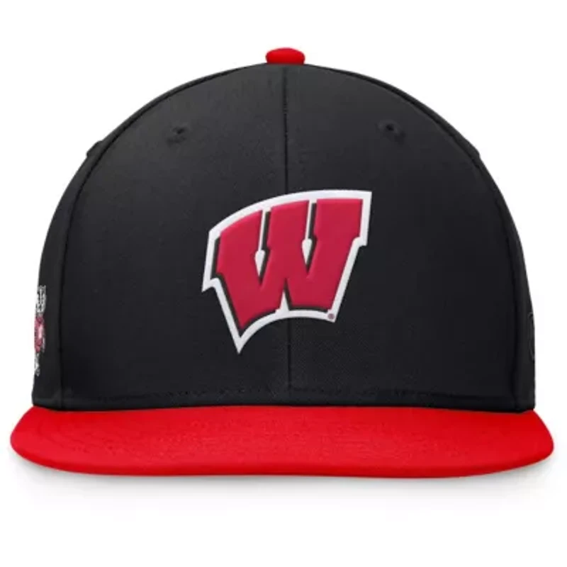 NCAA Black/Red Wisconsin Badgers Rally Two-Tone Fitted Hat