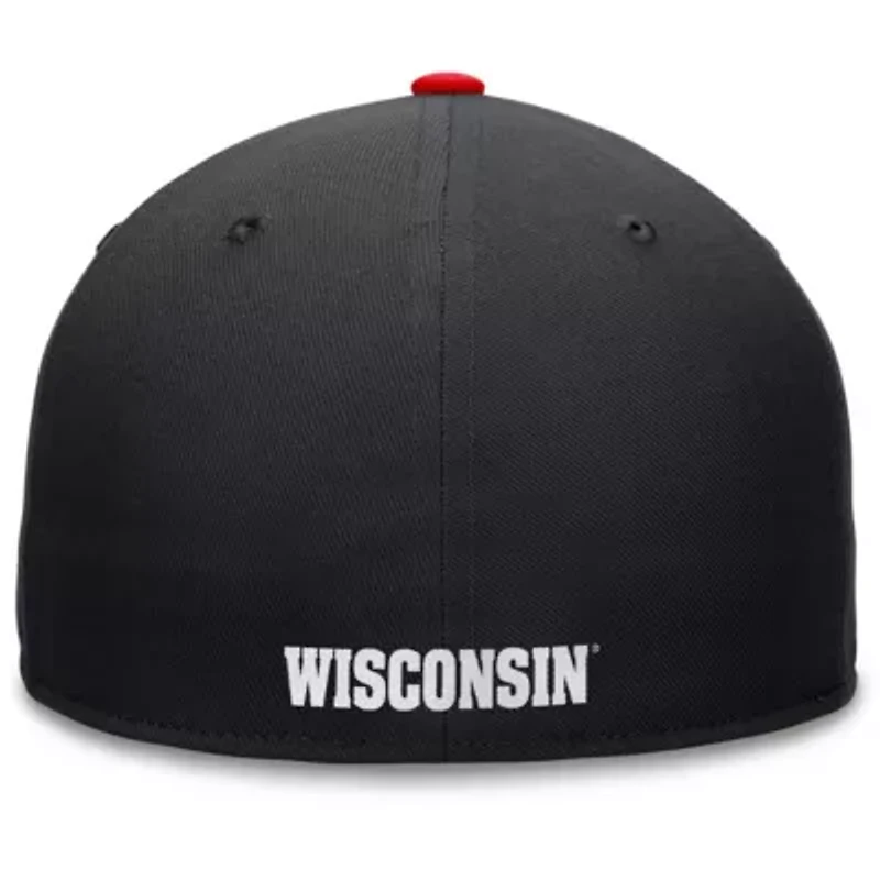 NCAA Black/Red Wisconsin Badgers Rally Two-Tone Fitted Hat