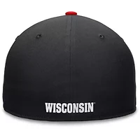 NCAA Black/Red Wisconsin Badgers Rally Two-Tone Fitted Hat
