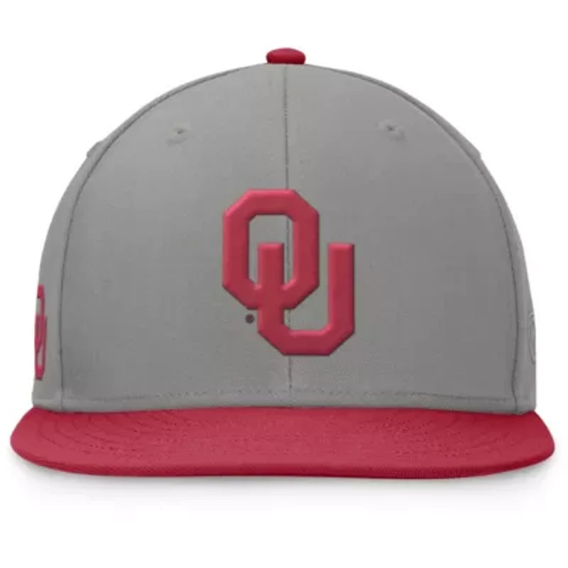 NCAA Gray/Crimson Oklahoma Sooners Rally Two-Tone Fitted Hat
