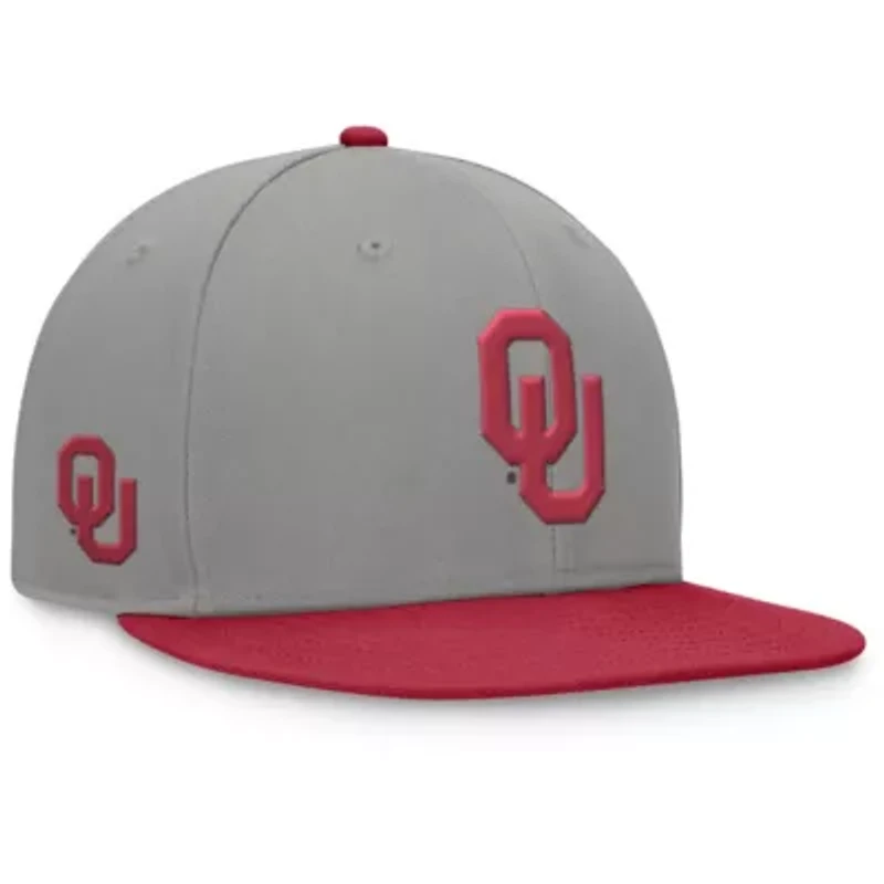 NCAA Gray/Crimson Oklahoma Sooners Rally Two-Tone Fitted Hat
