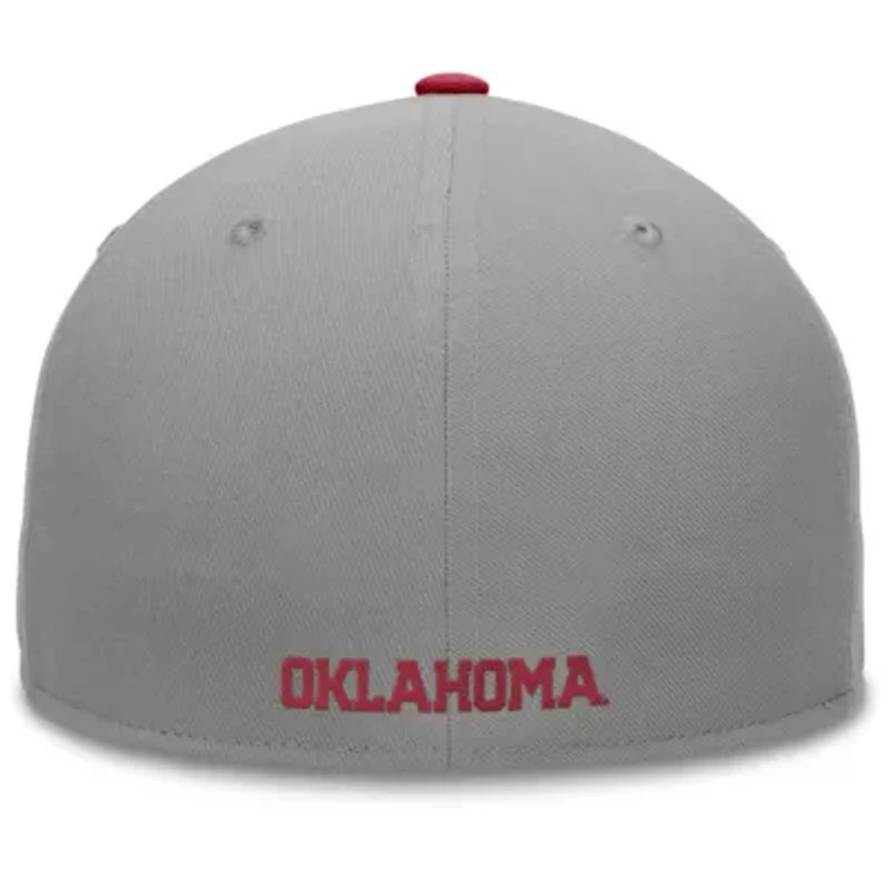 NCAA Gray/Crimson Oklahoma Sooners Rally Two-Tone Fitted Hat