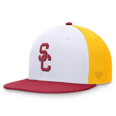 NCAA White/Cardinal USC Trojans Tri-Tone Collector Fitted Hat