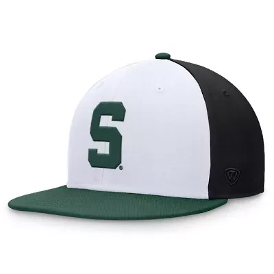 NCAA White/Green Michigan State Spartans Tri-Tone Collector Fitted Hat
