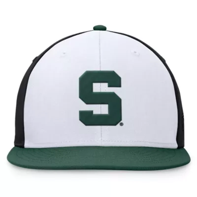 NCAA White/Green Michigan State Spartans Tri-Tone Collector Fitted Hat