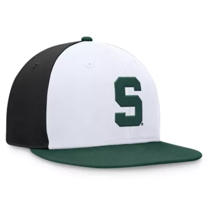NCAA White/Green Michigan State Spartans Tri-Tone Collector Fitted Hat