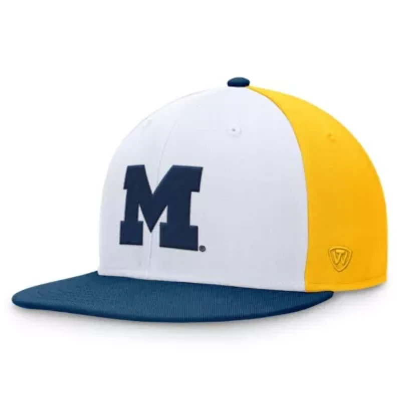 NCAA White/Navy Michigan Wolverines Tri-Tone Collector Fitted Hat