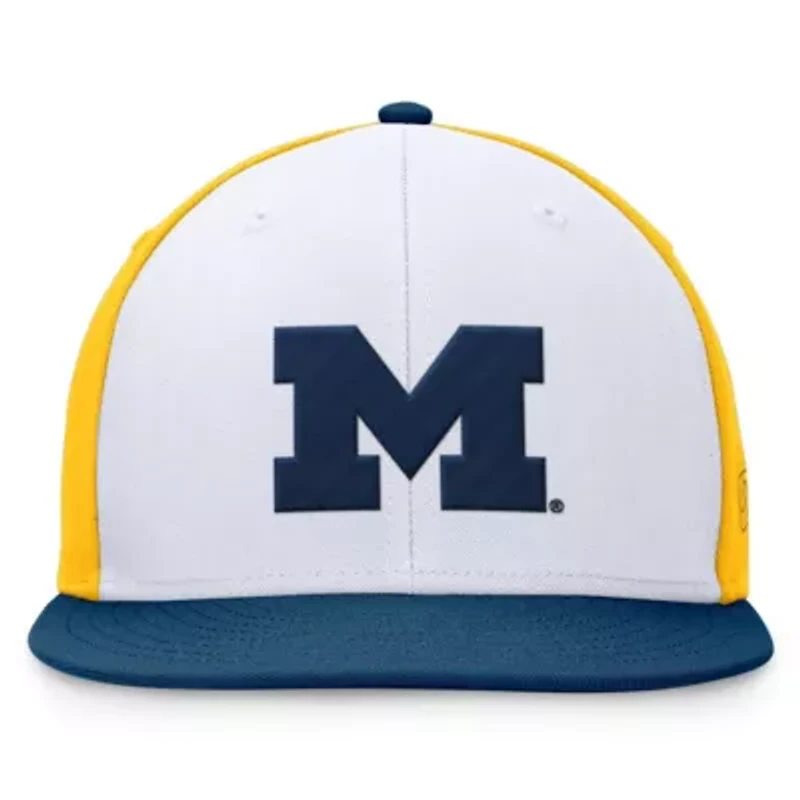 NCAA White/Navy Michigan Wolverines Tri-Tone Collector Fitted Hat