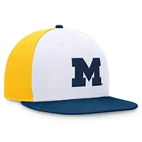 NCAA White/Navy Michigan Wolverines Tri-Tone Collector Fitted Hat