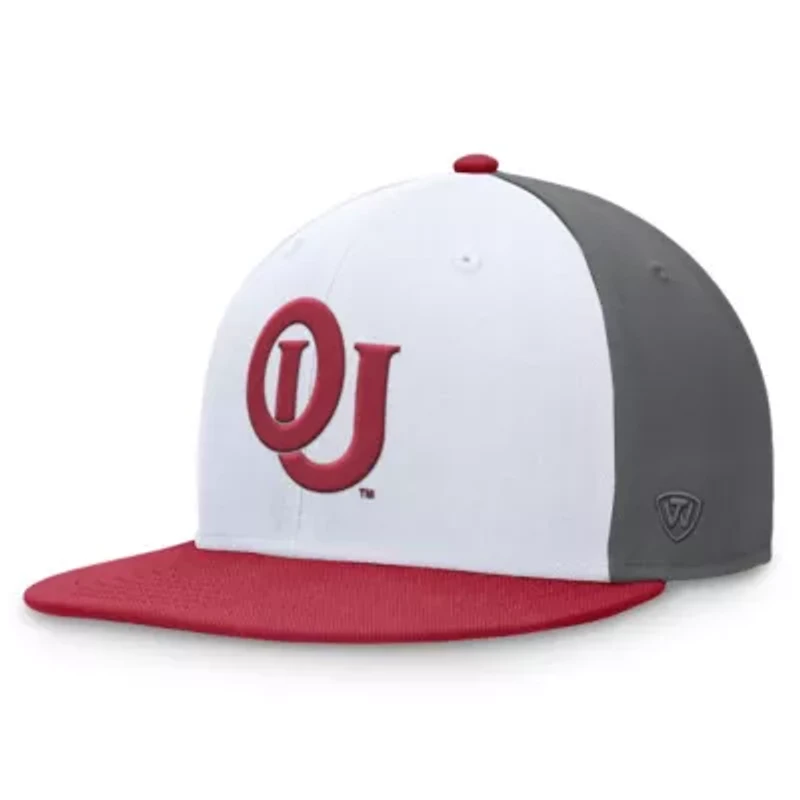 NCAA White/Crimson Oklahoma Sooners Tri-Tone Collector Fitted Hat