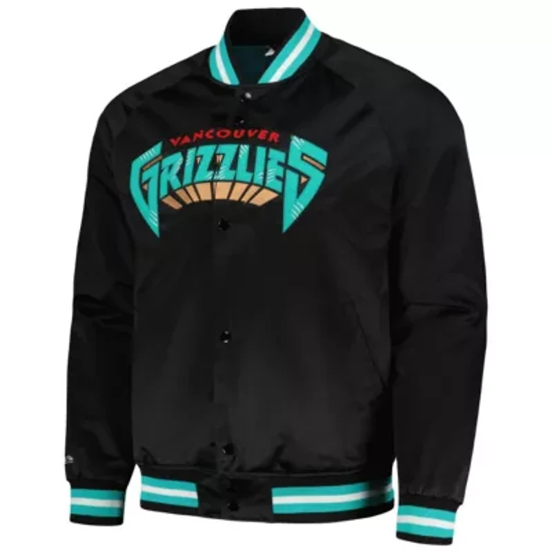 Hardwood Classic Teams Vancouver Grizzlies Classics Throwback Wordmark Raglan Full-Snap Jacket