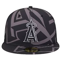 MLB Los Angeles Angels Logo Fracture 59FIFTY Fitted Hat