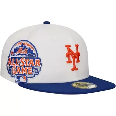 MLB White/Royal New York Mets Major Sidepatch 59FIFTY Fitted Hat