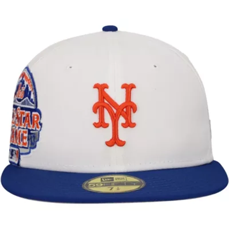 MLB White/Royal New York Mets Major Sidepatch 59FIFTY Fitted Hat
