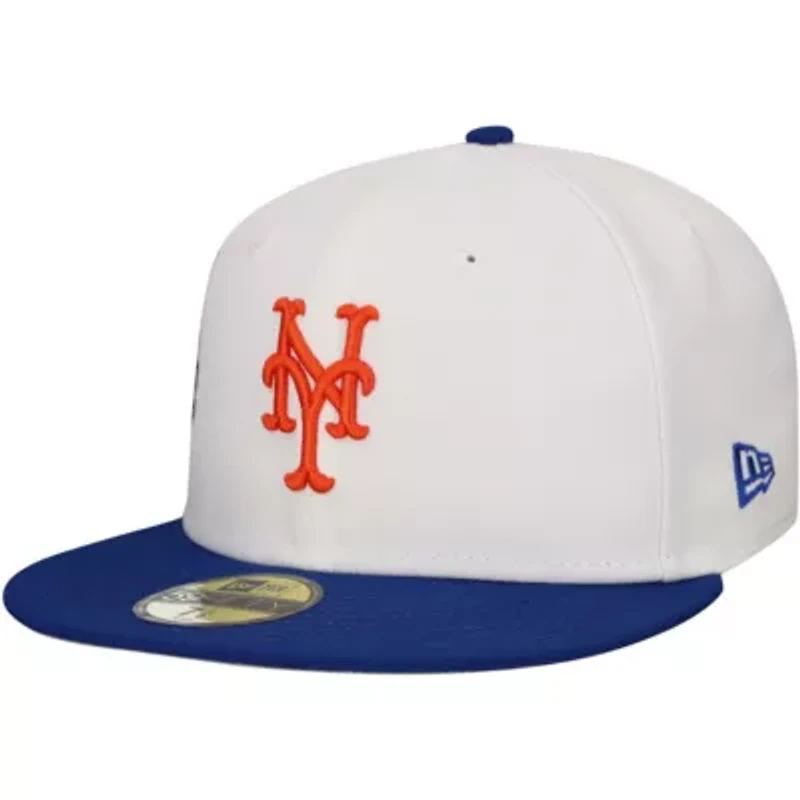 MLB White/Royal New York Mets Major Sidepatch 59FIFTY Fitted Hat