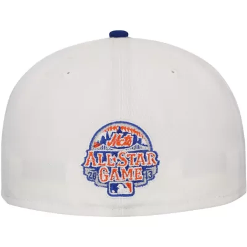 MLB White/Royal New York Mets Major Sidepatch 59FIFTY Fitted Hat