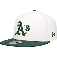 Oakland Athletics MLB White/Green Major Sidepatch 59FIFTY Fitted Hat